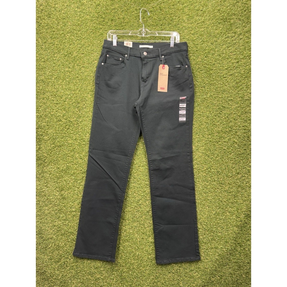 Levis 505 Jeans Womens 12 31x32 Workwear High Rise Green Straight Leg Denim NWT